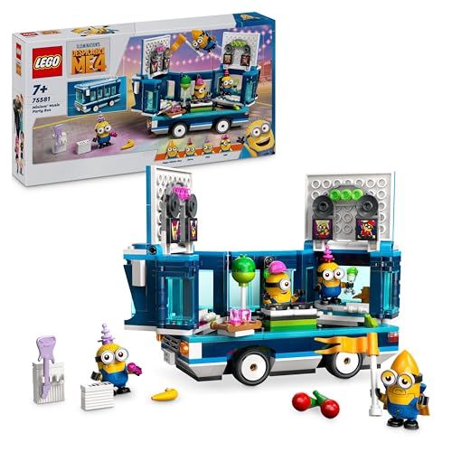 Lego Cattivissimo Me Il Party Bus Musicale Dei Minions, Set Dal Film Della Illumination, Autobus Giocattolo Da Costurire, Giochi Creativi Per Bambini