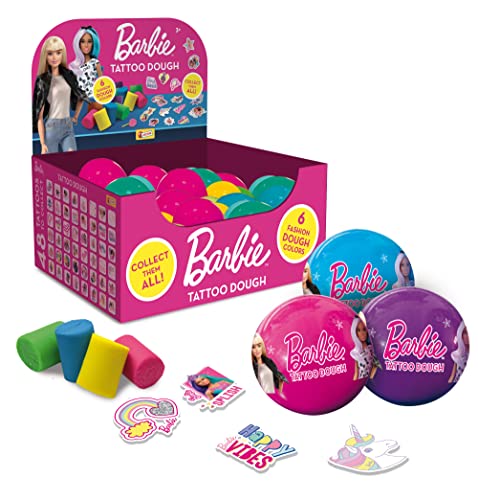 Barbie Lisciani Tattoo Dough 100 G Plastilina Con Un Tatuaggio Per Ragazze Dai 3 Anni In Su, Multicolore, Small, 86450