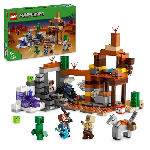 Lego Minecraft La Miniera Delle Badlands, Modellino Da Costruire Di Bioma Con Personaggi, Accessori E Mob Ostili, Giochi Creativi Per Bambini E Bambin