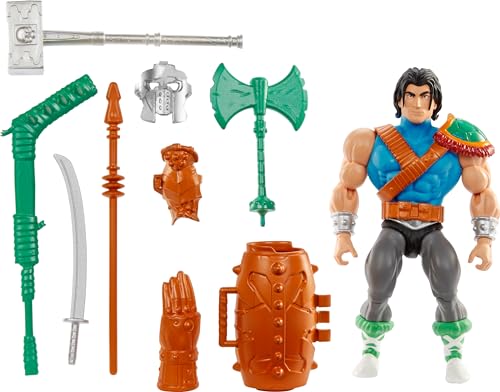 Masters Of The Universe Origins - Casey Jones Turtles Of Grayskull, Action Figure Snodata Con Armatura E Armi Incluse, Crossover Tra Motu E Tartarughe