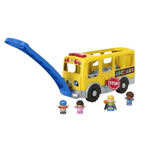 Fisher-Price - Mattel Gtl68 - Autobù Scolastico Giallo Grande Di Little People, Versione Spagnola