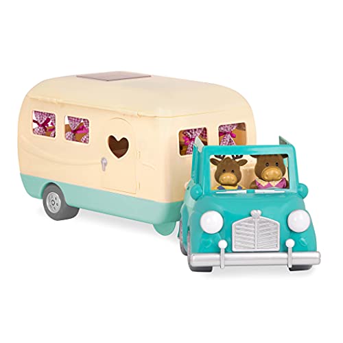 Li'L Woodzeez - Set Di Auto E Camper Da 40 Pezzi Con Accessori Playset - Mobili, Valigie, Cibo, Stoviglie E Altro - Giocattoli Per Bambini Dai 3 Anni+
