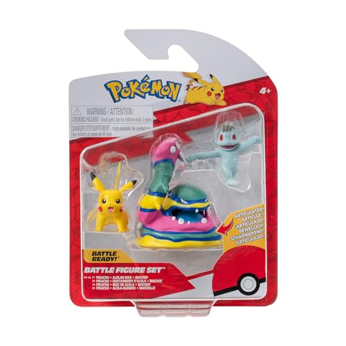 Pokémon Pkw3597 Battle Figure Set Pikachu, Machollo & Alola