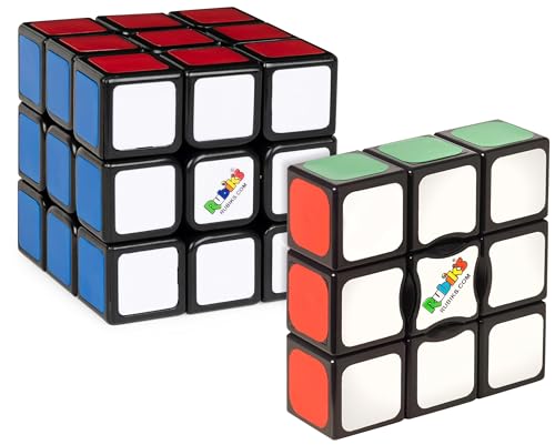 Starter Pack Rubik'S, Set Regalo Con Cubo Classico 3X3 E Cubo Edge 3X3X1, Cubo Tattile Antistress, Giocattolo Da Viaggio, Per Adulti E Bambini Dagli 8