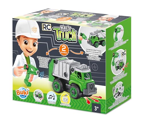 Buki France - Camion De Poubelle Rc Spazzatura, Verde, 9021
