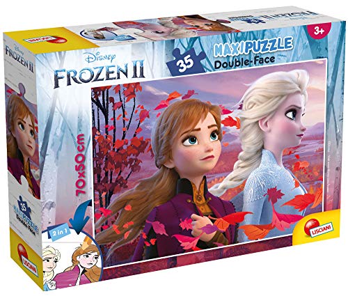 Lisciani Giochi- Disney-Df Plus Frozen 2 Puzzle Doppia Faccia, Multicolore, Supermaxi 35 Pezzi, 82155