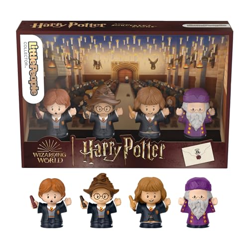 Little People Collector Harry Potter E La Pietra Filosofale Edizione Speciale Film, Set Per Adulti E Fan, 4 Personaggi, Hvg45