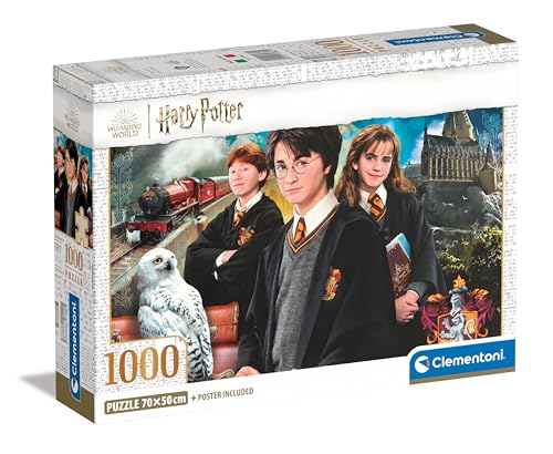 Clementoni- Harry Potter Potter-1000 Pezzi, Poster Incluso, Puzzle Film Famosi, Divertimento Per Adulti, Made In Italy, 39862, Multicolore, Clementoni