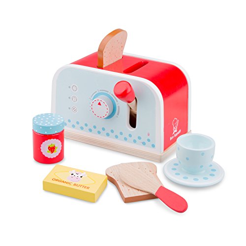 New Classic Toys Toaster-Set, Colore Rossa, Tostapane-Rosso, 10701