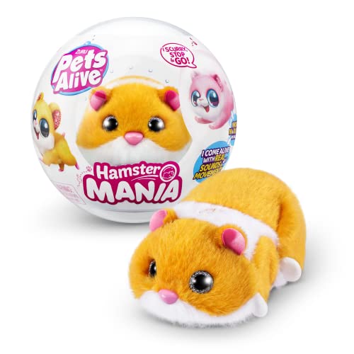 Pets Alive Hamster Mania By Zuru, Orange Hamster, Pet Nurture, Soft Toy, Real Alive, 20+ Sounds Interactive, Electronic Pet, (Orange)