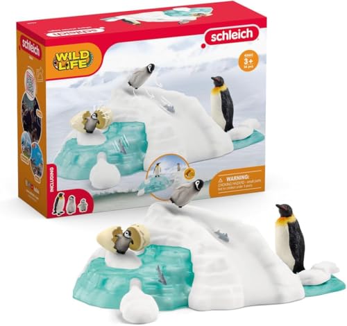 Schleich 42661 Divertimento Con La Famiglia Di Pinguini, Da 3 Anni, Wild Life - Playset, 14 Pezzi
