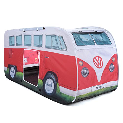 Vw Collection - Volkswagen Hippie Bus T1 Camper Van Tenda Pop Up Per Bambini (Rosso & Bianco)