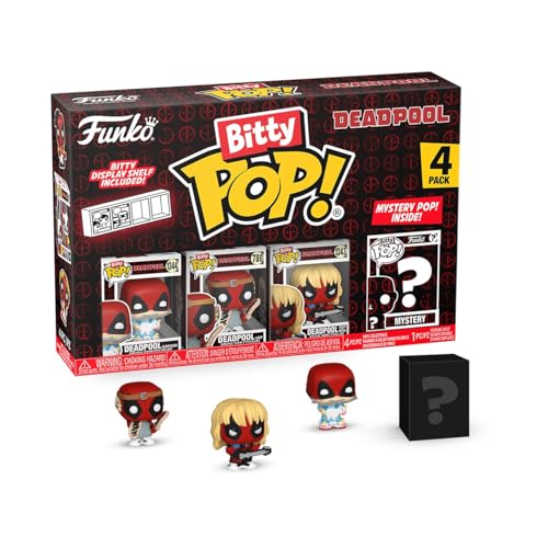 Funko Bitty Pop! Deadpool (Sleepover), Deadpool (Larp), Deadpool (Heavy Metal) E Una Mini Figura Misteriosa A Sorpresa - 0.9 Inch (2.2 Cm) - Ripiano E