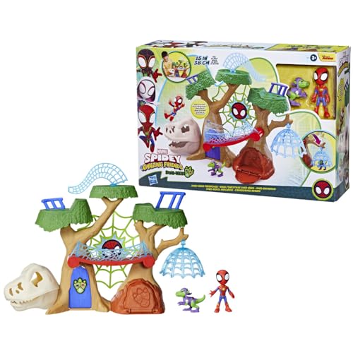 Hasbro Marvel Spidey E I Suoi Fantastici Amici, Playset Casa Sull'Albero Di Dino-Webs E Supereroi