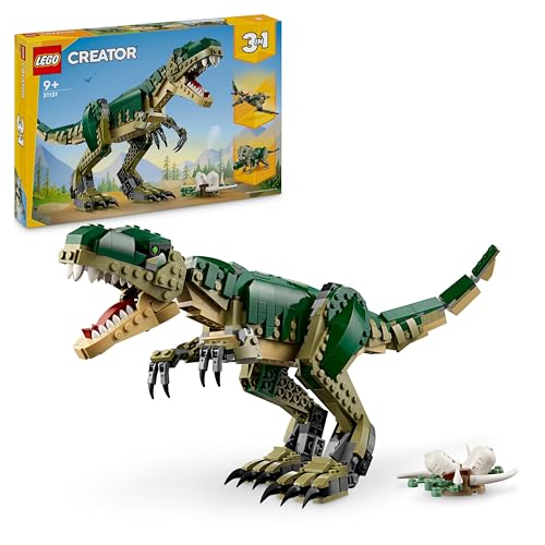 Lego Creator 3 In 1 T. Rex, Dinosauro Giocattolo Trasformabile In 3 Modellini Snodabili Come Triceratopo E Pterodattilo, Giochi Per Bambini E Bambine