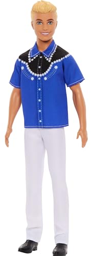 Barbie - Ken Fashionistas N. 226, Bambola Bionda Con Camicia Western, Pantaloni E Stivali Rimovibili, Edizione Da Collezione Per Il 65° Anniversario,