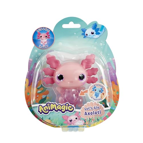 Animagic - Let'S Go Axolotl - Animale Elettronico E Illuminato - Rosa - Per Bambini Dai 4 Anni - Gioco Sensoriale Ed Esperienza Tattile - Corpo Allung