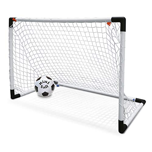 Mondo Toys - Goal Post Mini - Set 1 Porta Da Calcio Per Bambini Con Rete - Pallone Mini Ball Incluso - Colore Bianco / Nero - 18017