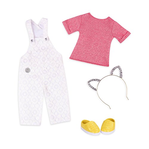 Glitter Girls Lace Overalls & Cat Glisten And Glam – Tuta In Pizzo E Orecchie Di Gatto – 36 Cm Vestiti Per Bambole E Accessori Per Bambine Dai 3 Anni