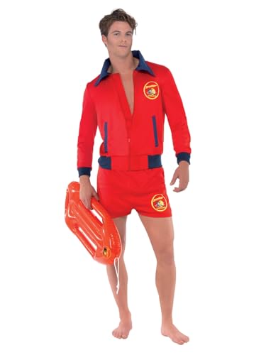 Smiffys Costume Bagnino Baywatch, Rosso, Con Top E Shorts