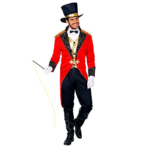 "Ringmaster" (Tailcoat With Vest, Shirt Front With Collar And Bow Tie, Pants, Top Hat, Gloves, Whip) - (S)