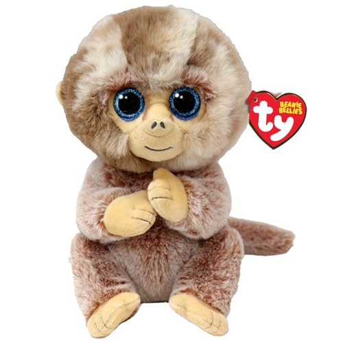 Ty Beanie Bellies - Stubby La Scimmietta Con Occhioni Azzurri Glitter, I Peluche Col Pancino Morbidi E Coccolosi - 30 Cm - T43211