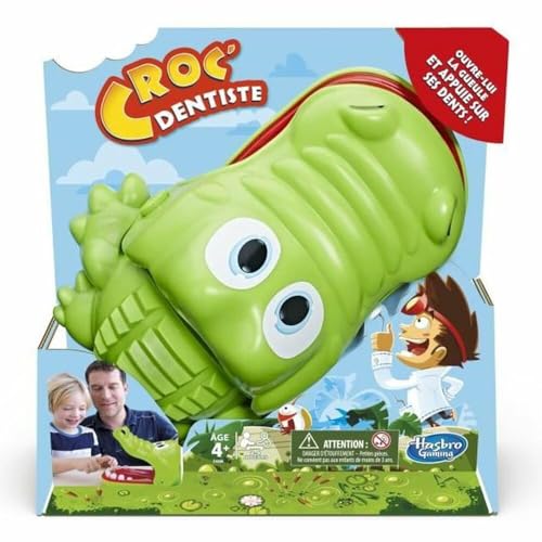 Hasbro Gaming- Hasbro Croc' Dentista Gioco Da Tavolo Per Bambini Piccoli Versione Francese, Multicolore, E4898801