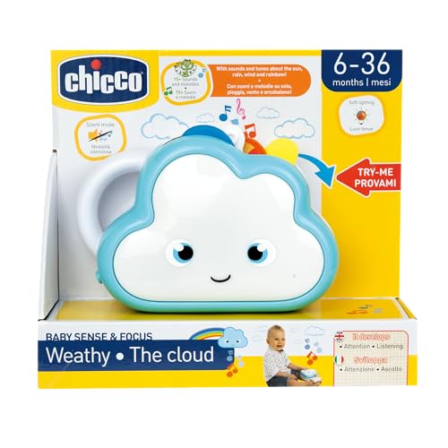 Chicco Weathy La Nuvoletta, Gioco Educativo Parlante, Scopri Vento, Pioggia, Sole, Arcobaleno, Suoni, Melodie, Attività Manuali, Luci Colorate, Stimol