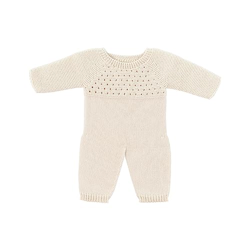 Miniland Pigiama Beige Lavorato A Maglia Per Bambola 40 Cm. Prodotto In Spagna Con Tessuto Riciclato. Miniland Dolls.