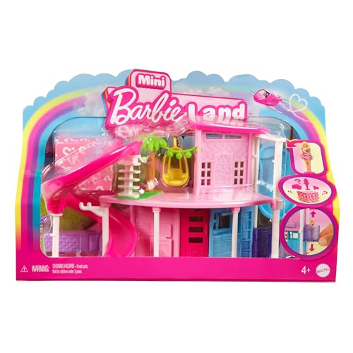 Barbie Mini Barbieland - Mini Casa Dei Sogni 1, Playset Con Bambola 3,8 Cm A Sorpresa, Mobili, Accessori, Ascensore E Piscina Inclusi, Giocattolo Per