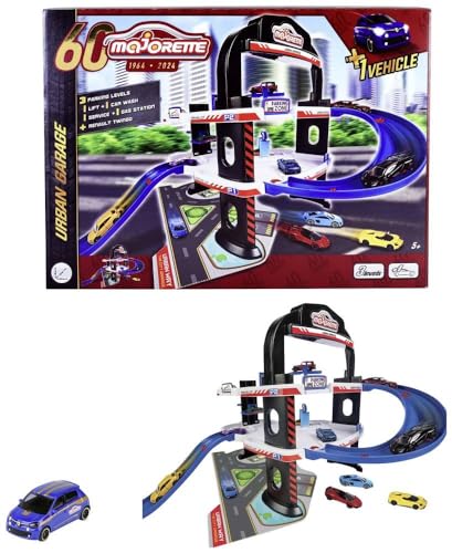 Majorette - Urban Garage 60 Years Anniversary, 212059982, 3 Anni, 3 Piani, Con Ascensore, Un Veicolo Incluso