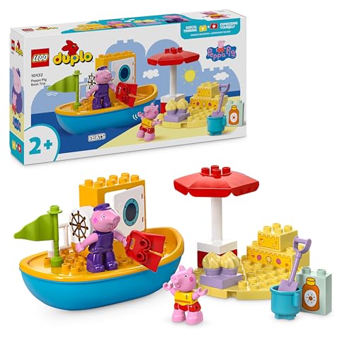 Lego Duplo Viaggio In Barca Di Peppa Pig, Giochi Educativi Per Bambine E Bambini Da 2 Anni, Giocattolo Per L'Apprendimento Prescolare Da Costruire Con