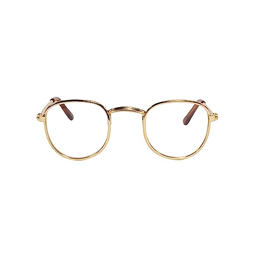 Heless 154-Occhiali Da Lettura Montatura Dorata E Design Minimalista, Per Bambole E Peluche Di Tutte Le Dimensioni, Multicolore, 154
