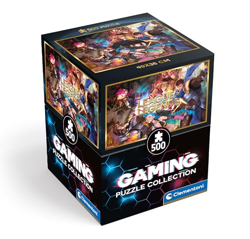 Clementoni Anime Legends-500, Orizzontale, Divertimento Per Adulti, Puzzle Videogiochi, Made In Italy, Colore 500 Pezzi Cube League Of Legends, 35559