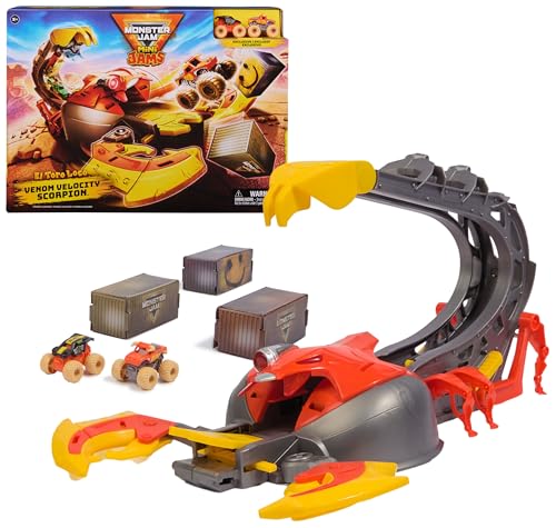 Monster Jam, Set Di Gioco El Toro Loco Venom Velocity Scorpion, Mini Jams, 2 Veicoli Monster Truck Die-Cast Speciali El Toro Loco E Max-D In Scala 1:8