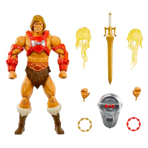 Masters Of The Universe Masterverse - New Eternia He-Man Thunder Punch, Action Figure Deluxe Con 30 Punti D'Articolazione, Accessori E Parti Intercamb