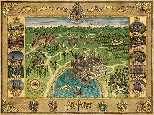 Ravensburger - Puzzle Harry Potter Mappa Di Hogwarts, 1500 Pezzi, Puzzle Adulti E Ragazzi, Idea Regalo Per Lei O Lui, 80X60 Cm