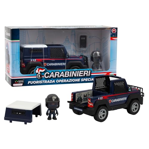 Giochi Preziosi Carabinieri - Set Jeep E Personaggio Mini Action Hero Alto 7 Cm Dei Carabinieri, Veicolo Carabinieri, Furgone Giocattolo, Per Bambini