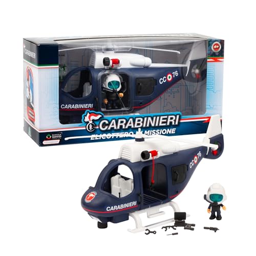 Giochi Preziosi Carabinieri - Set Elicottero E Pilota Mini Action Hero Alto 7 Cm Dei Carabinieri, Veicolo Carabinieri, Elicottero Giocattolo, Per Bamb