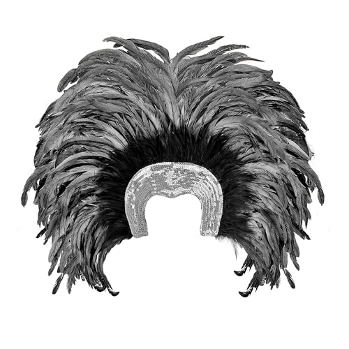 "Feathered Brazil Headdress" - Silver -