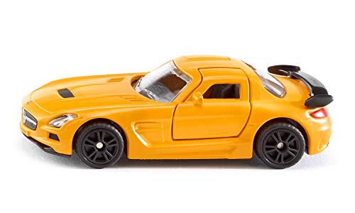 Siku 1542, Auto Sportiva Mercedes-Benz Sls Amg Black Series, Metallo E Plastica, Arancione, Porte Ad Ala Di Gabbiano Apribili, Ruote In Gomma