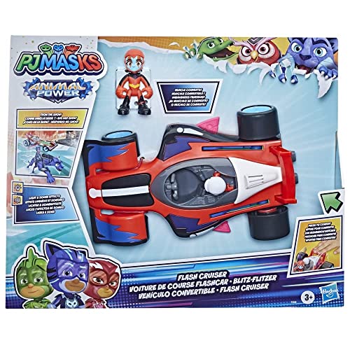 Pj Masks Animal Power Flitzer Giocattolo Prescolare, Auto Trasformabile Con Luci E Rumori, Dai 3 Anni In Su