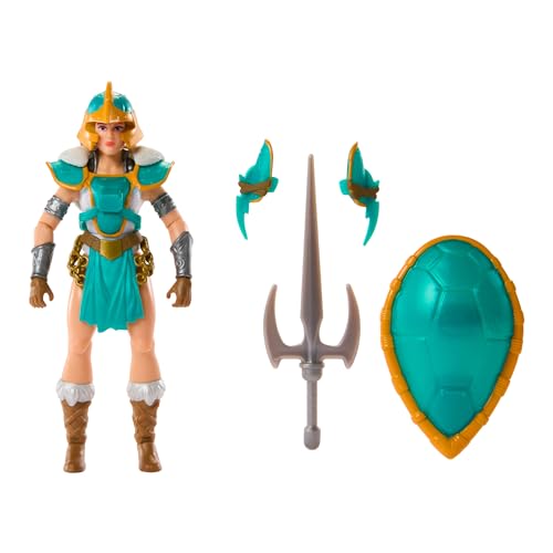 Masters Of The Universe Origins - Teela Turtles Of Grayskull, Action Figure Snodata Con Armatura, Scudo E Accessori, Crossover Tra Motu E Tartarughe N
