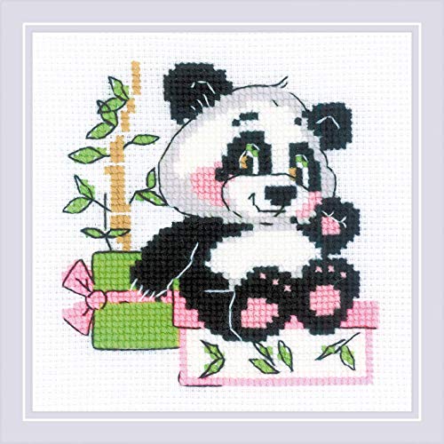 Riolis Counted Cross Stitch - Kit 6 "X6-Panda Gift (10 Count)