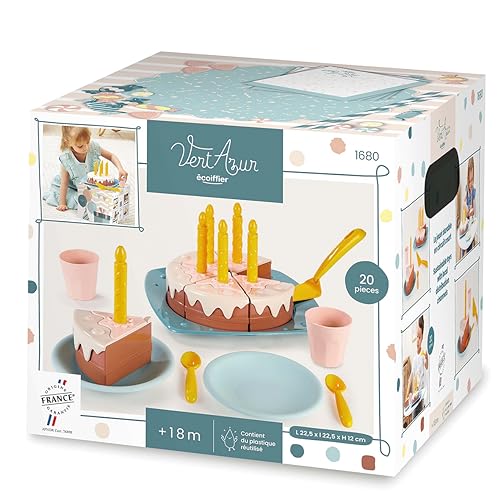 Giocattoli Ecoiffier 1680 - Torta Di Compleanno - Verde Azur - Imitazioni Di Alimenti Per Bambini - A Partire Dai 18 Mesi - Made In France