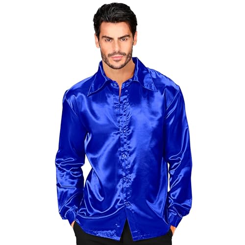 Widmann Milano Party Fashion - Camicia In Raso Da Uomo, Disco Fever Anni '70, Stile Retrò, Schlagermove, Camicia Da Festa