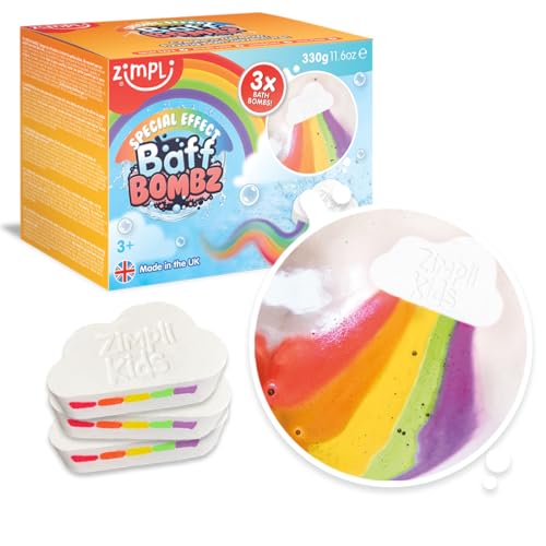 3 X Bombe Da Bagno Grandi Nuvole Arcobaleno Di Zimpli Kids, Bombe Da Bagno Ad Effetto Speciale Per Bambini, Set Regalo Di Bolle Da Bagno Fatte A Mano,