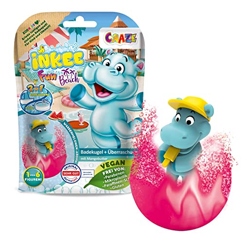 Inkee 43417 Bombe Da Bagno Bambini Fun Beach, Blu E Rosso, 1 Unità, Confezione Da 1