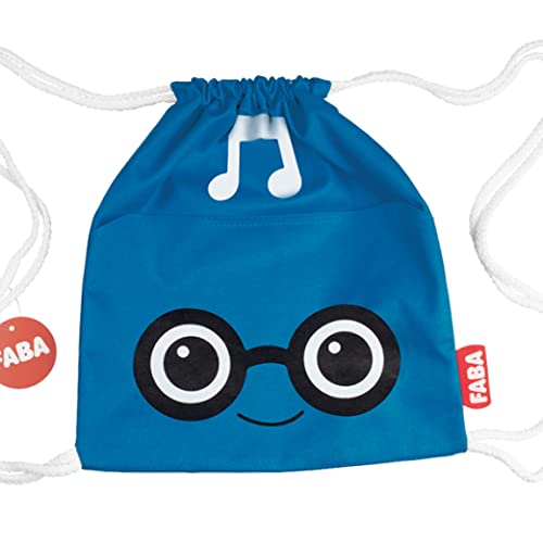 Faba - Bag Zaino, Sacca In Cotone, Zainetto Per Raccontastorie Faba, Chiusura Sicura In Doppio Cordoncino, Colore Blu