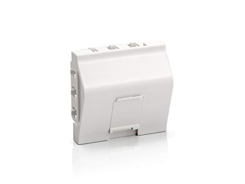 Equip Keystone - Inserto E Cornice Di Copertura 22, 5 X 45 Mm, 1 Piano, Colore: Bianco Puro